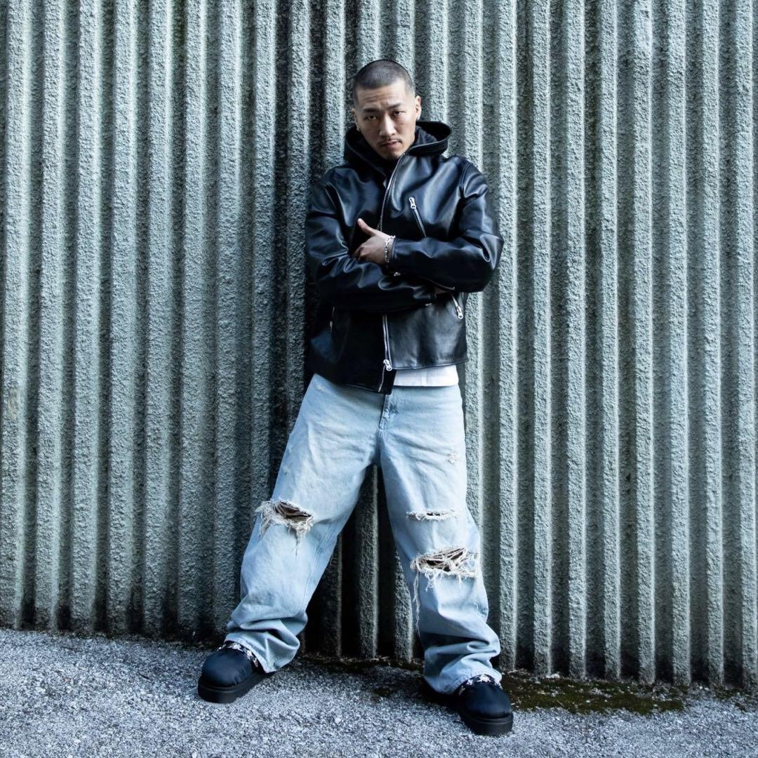 【SKINS】DAMAGED BAGGY DENIM PANTS バギー デニム