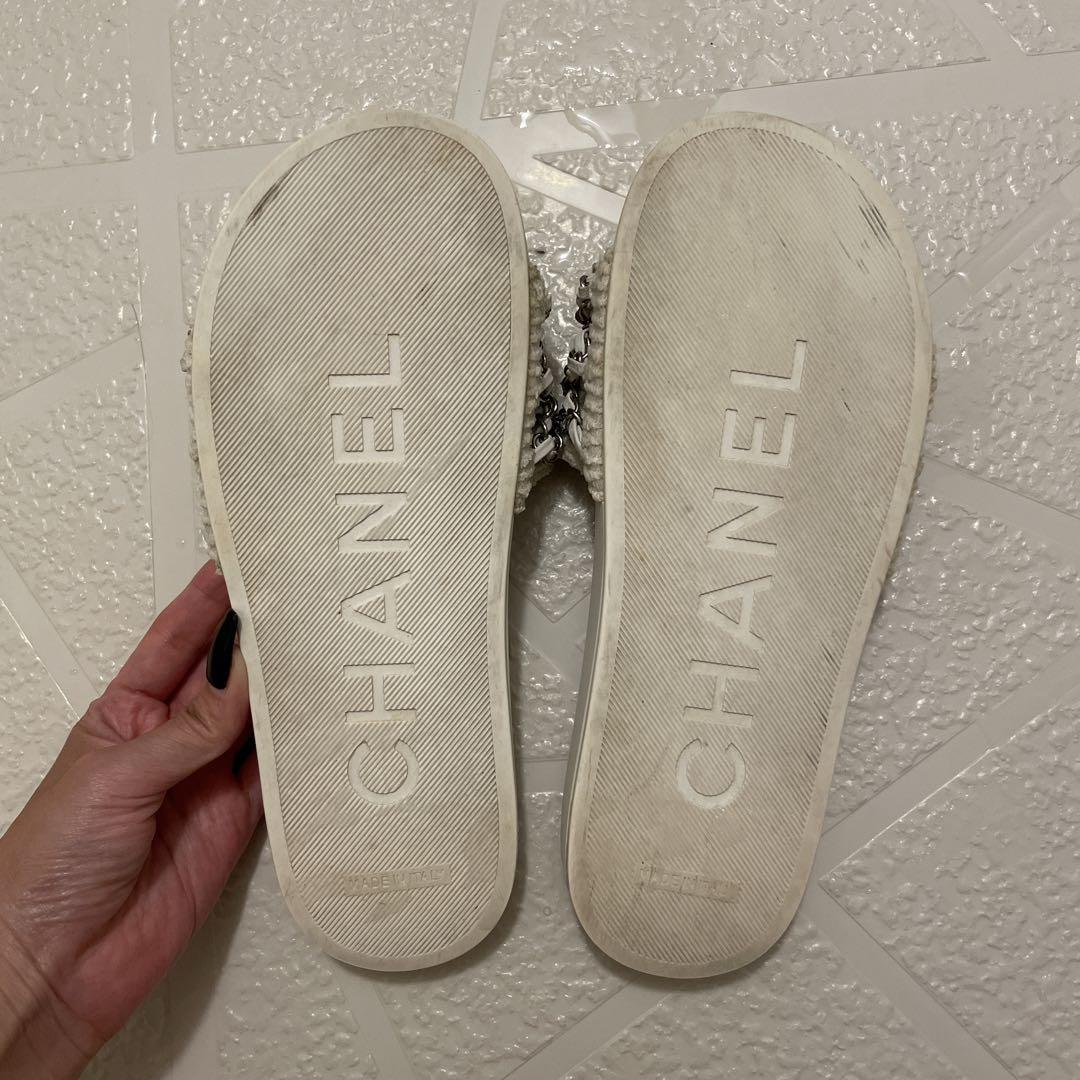 【洗練デザイン★】CHANEL サンダル レザー チェーン CHANEL レザーチェーンサンダル