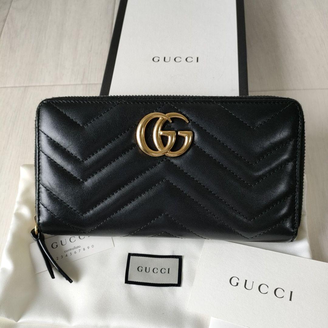 新品 ◾未使用に近い 正規品 グッチ ラウンドファスナー 長財布 - 長 