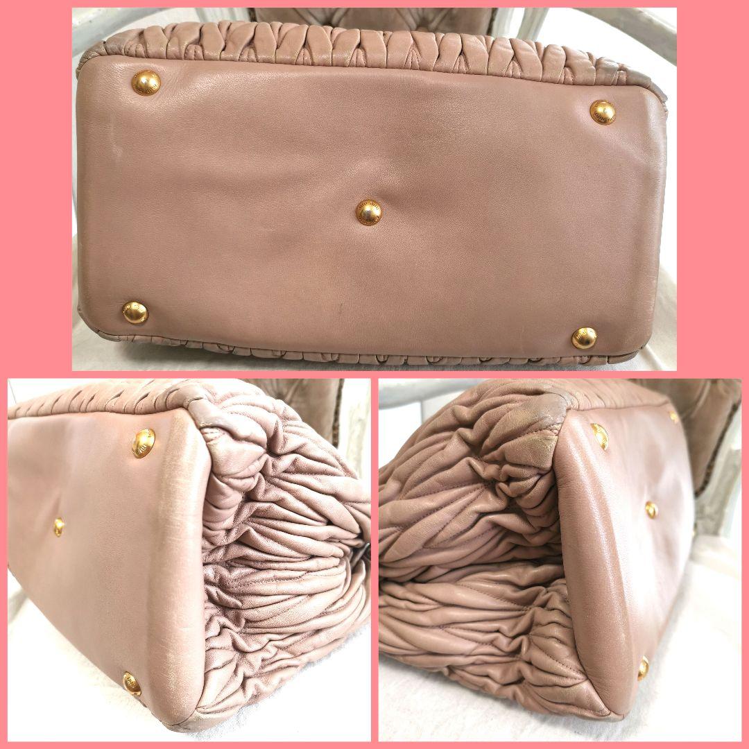 M&M！ミュウミュウMIUMIU 2wayピンクベージュ トートバッグ