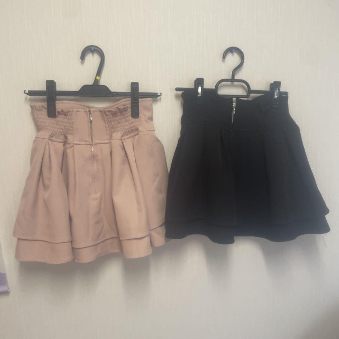 ミシェルマカロン スカート ピンク＆ブラック