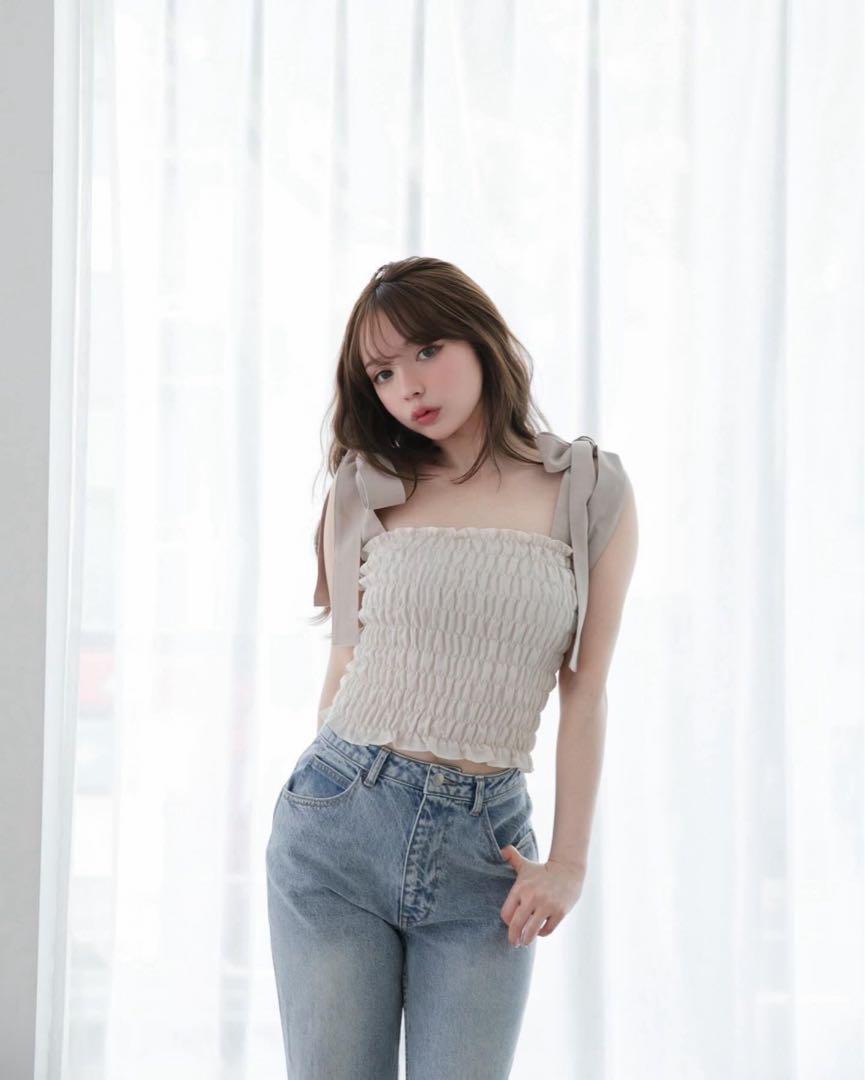 ANDMARY May shirring tops Ivory 新品未使用