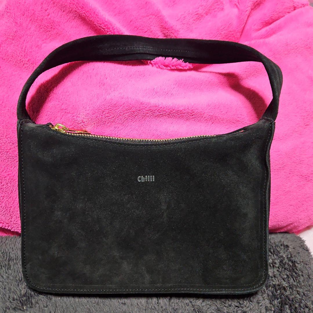 chiiiibag 黒 スエード ショルダーバッグ