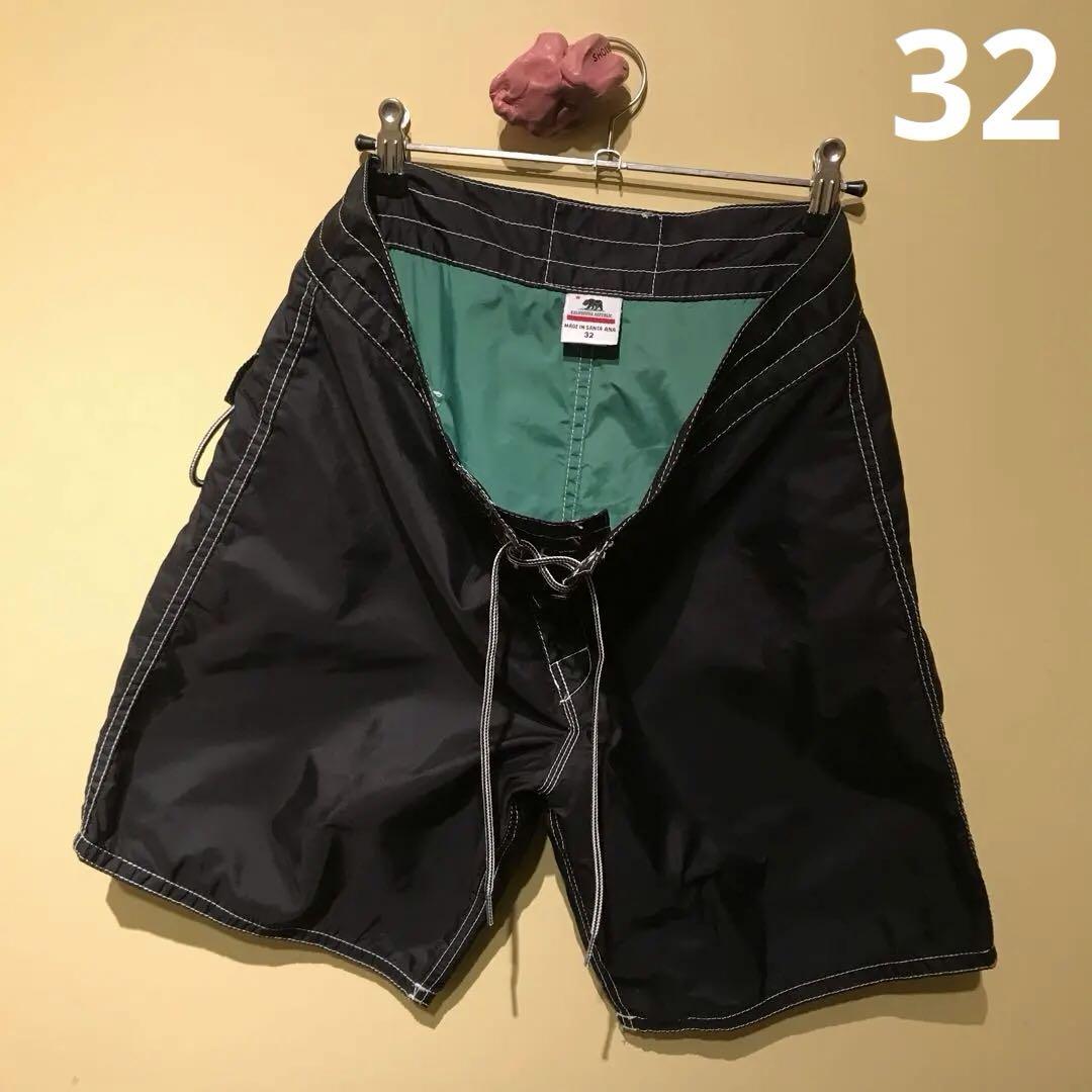 バードウェル　サーフショーツ　311 ブラック×グリーン　ナイロン 32size
