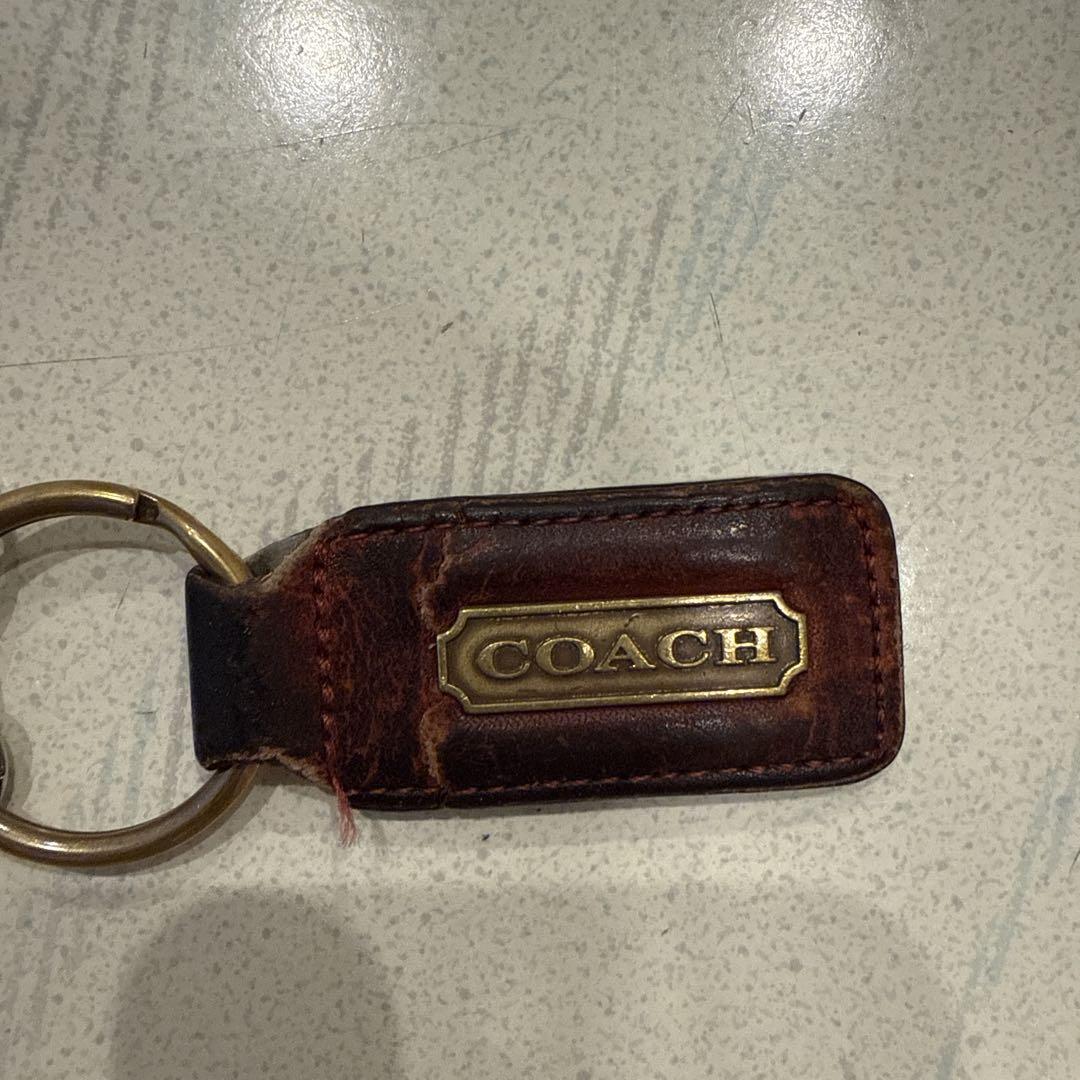 COACH レザーキーリング ブラウン