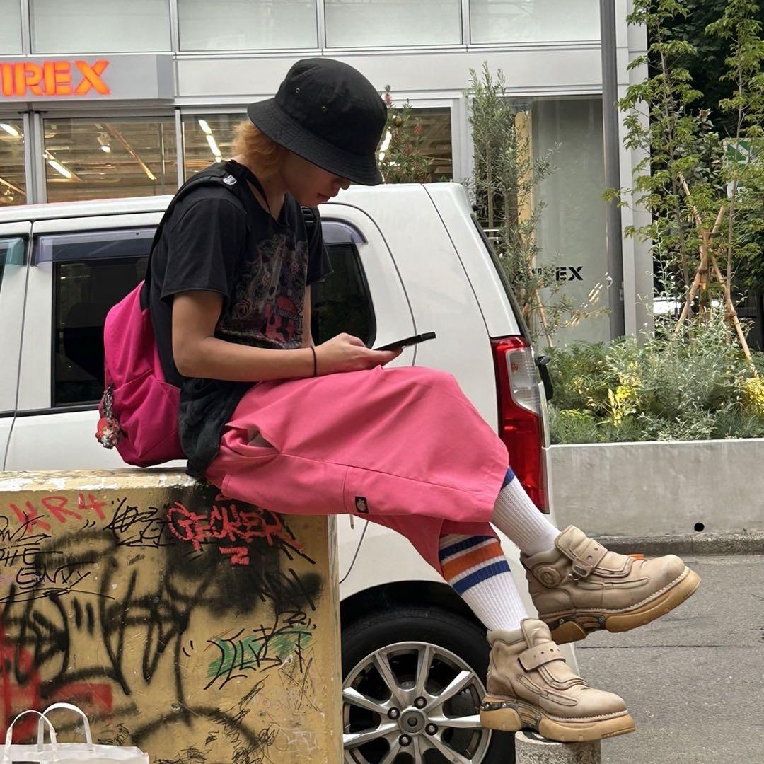 Dickies ハーフパンツ　ピンク　極太