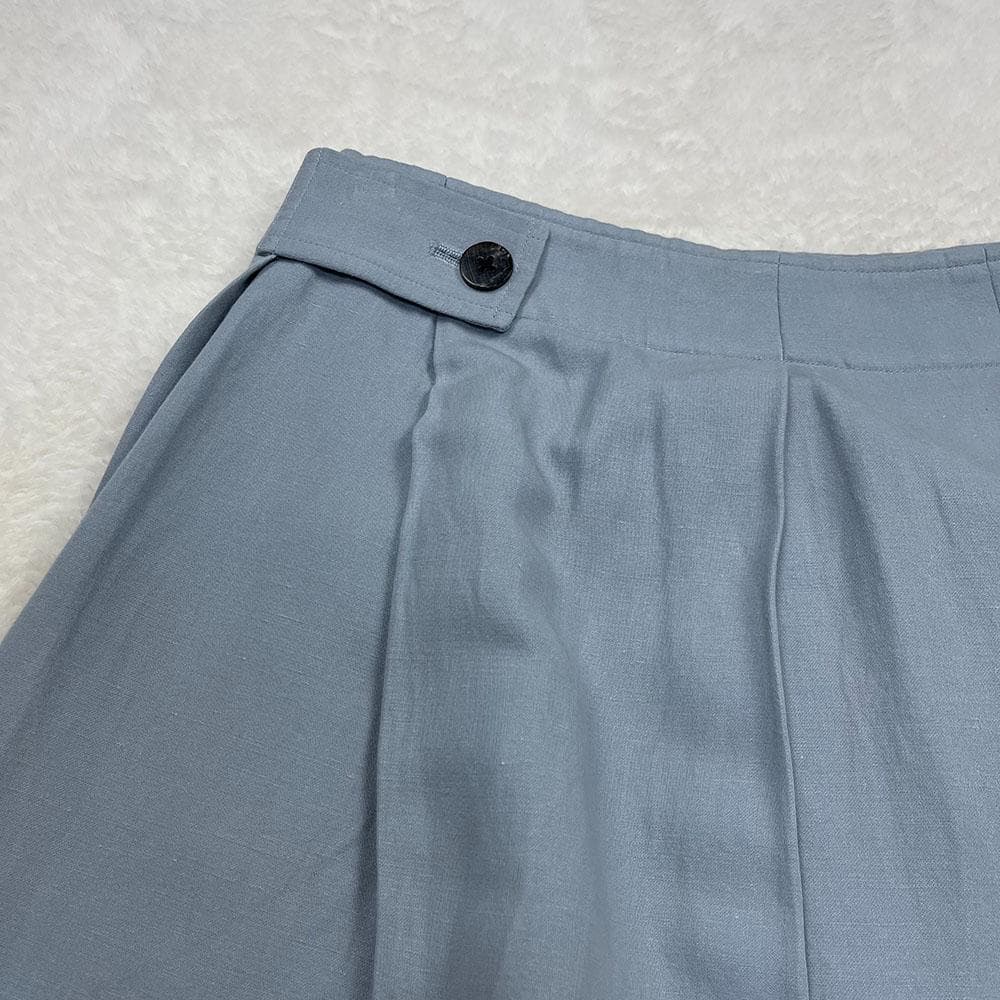 Jurgen Lehl コットンリネンスカート ブルーグレー Jurgen Lehl コットンリネンスカート ブルーグレー
