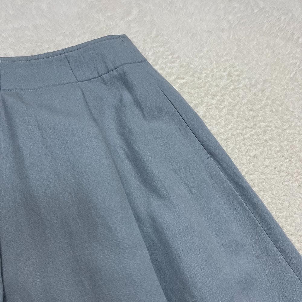 Jurgen Lehl コットンリネンスカート ブルーグレー Jurgen Lehl コットンリネンスカート ブルーグレー