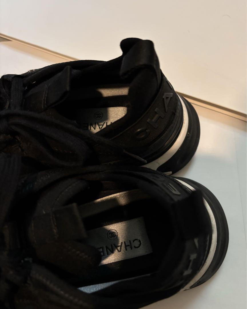 【美品】CHANEL シャネル ココマーク ローカットスニーカー ブラック