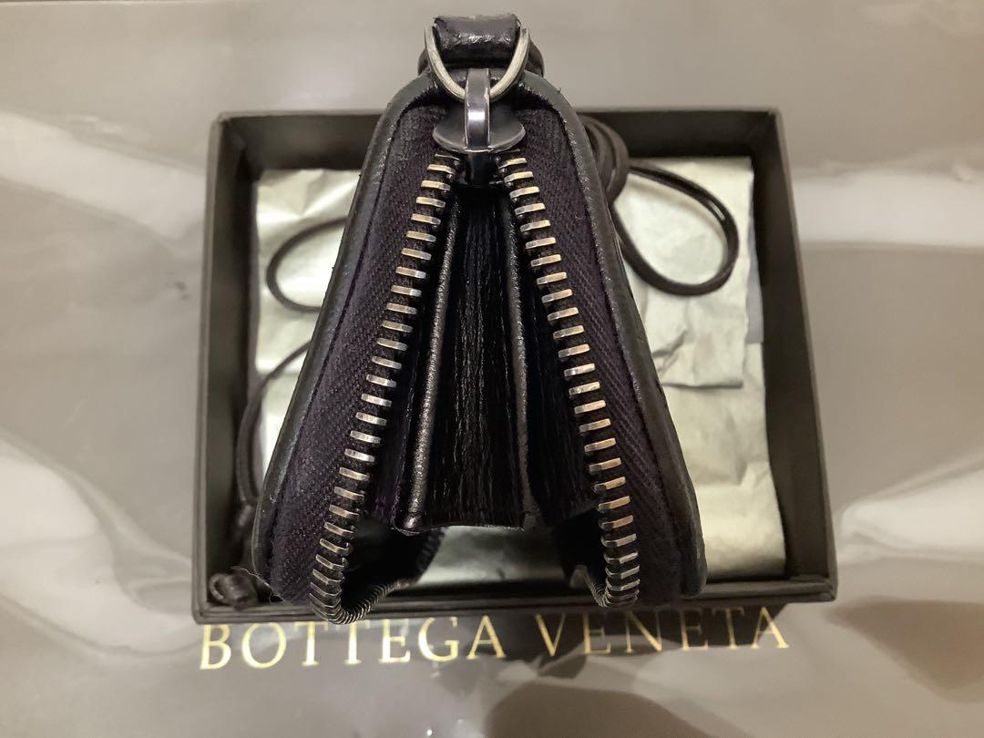 【美品】ボッテガヴェネタ イントレチャートコインケース ナッパ／黒2️⃣✨ 美品】ボッテガヴェネタ イントレチャート コインケース ナッパ
