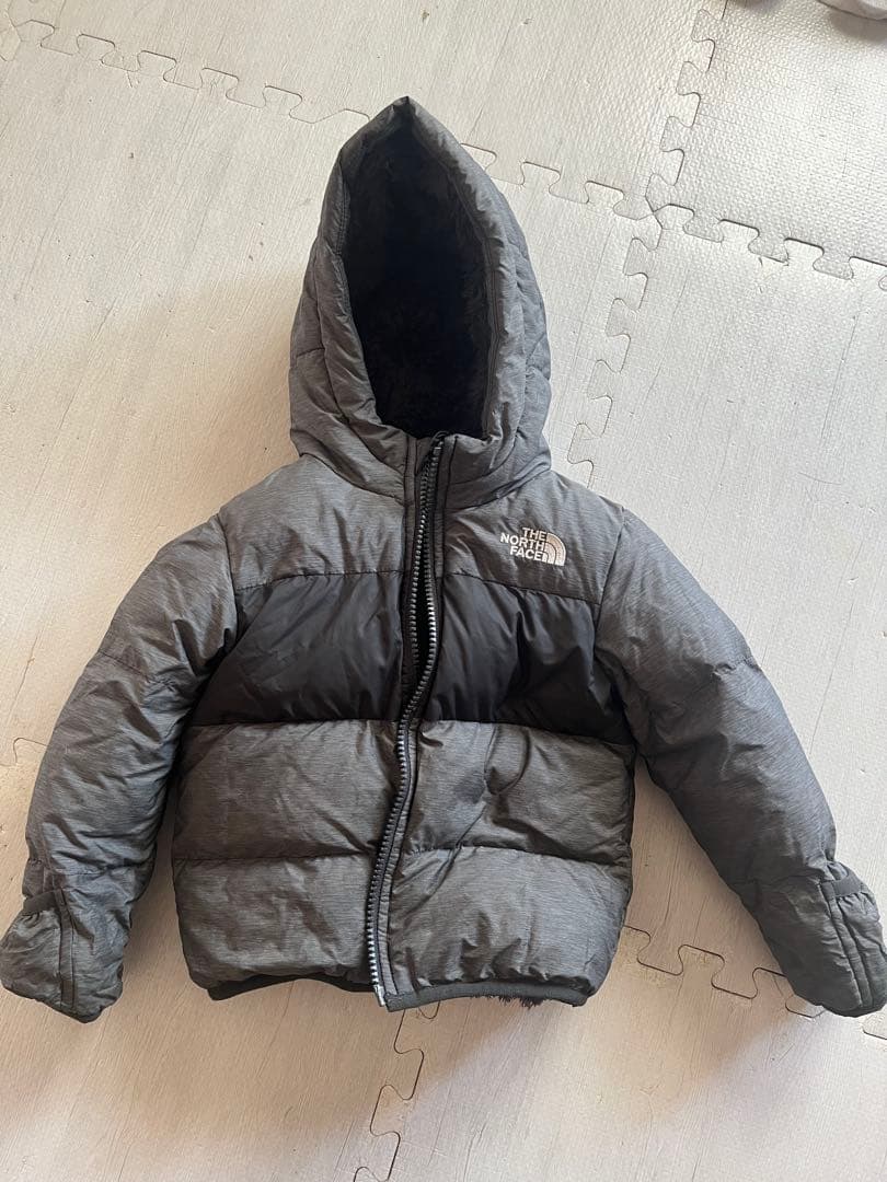 The North Face フード付きダウンジャケット グレーやや傷や汚れあり