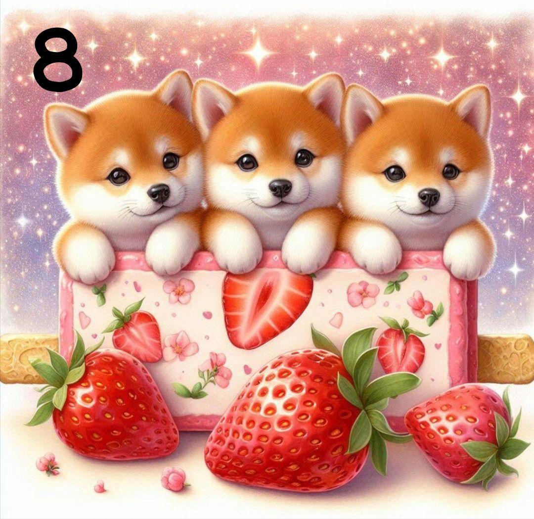 柴犬 苺アイス