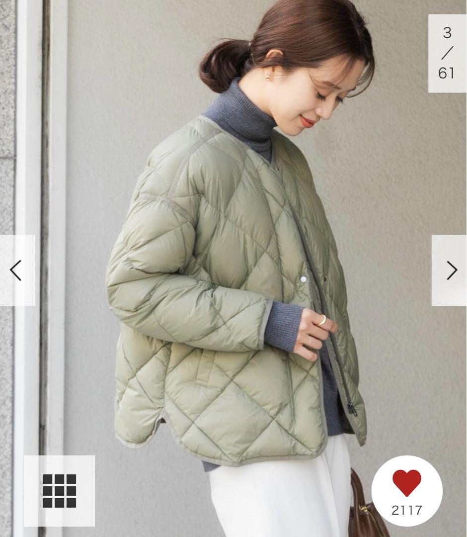 新品タグ付◆ カーキ ライトダウンキルトショートブルゾン DOORS