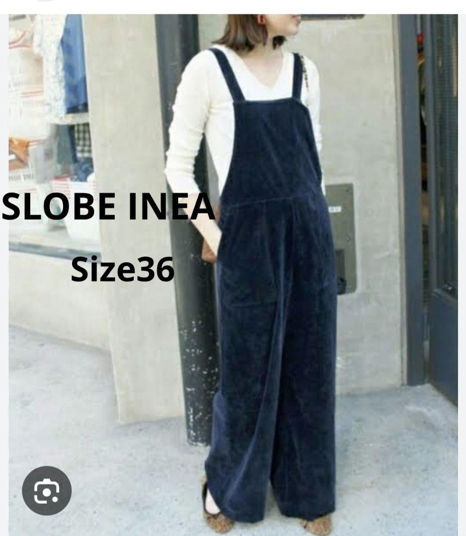 【美品】SLOBE IENA☆シャンブレーコールオーバーオール ネイビー