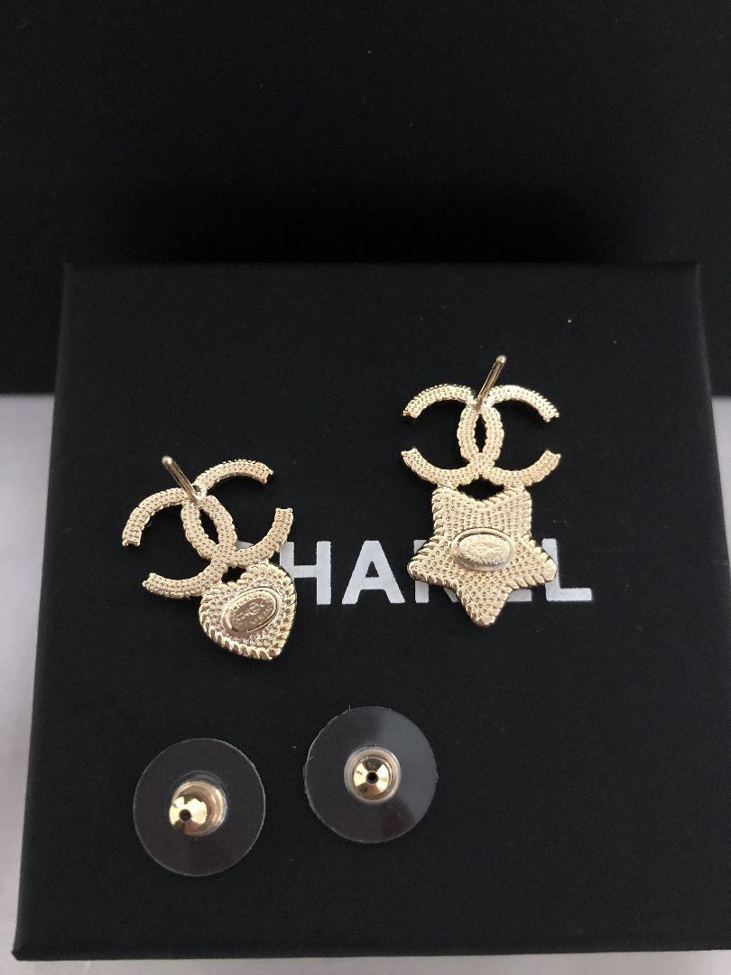 メタル ピアス ゴールドハート&ブラックスター
