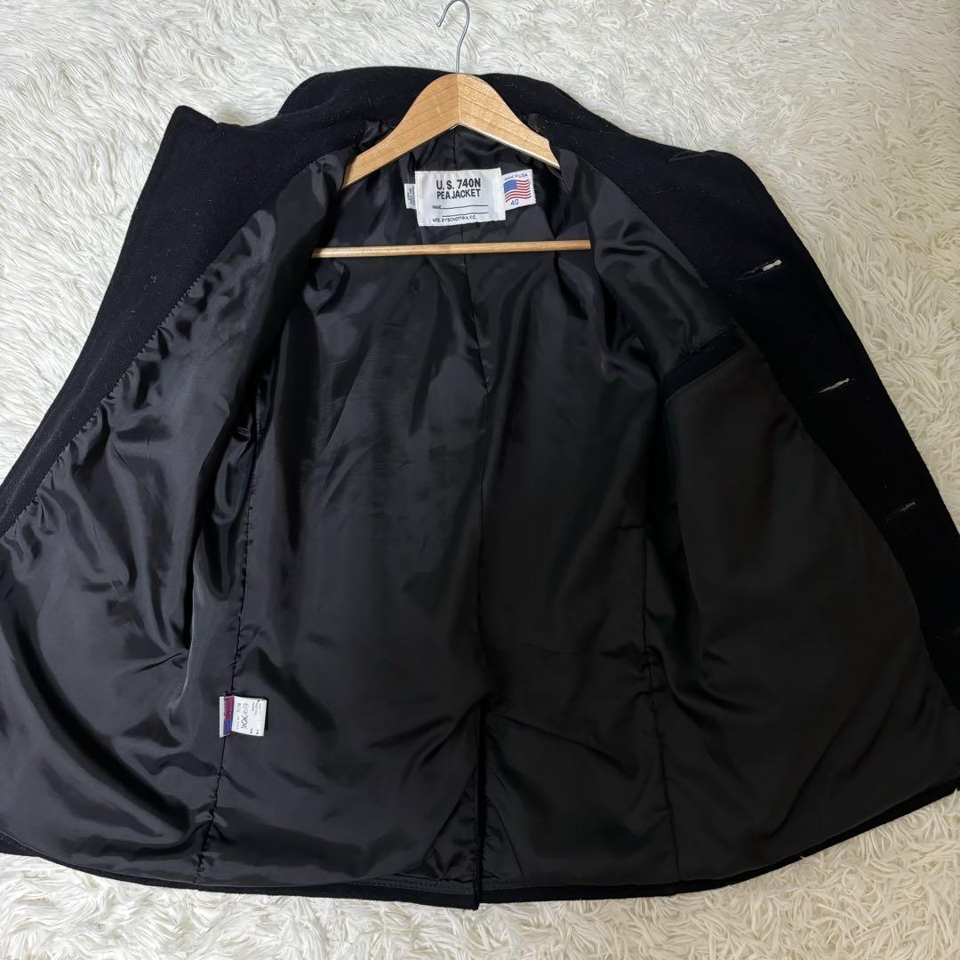 ✨️希少40サイズ SCHOTT シングル ピーコート ウール USA製 黒