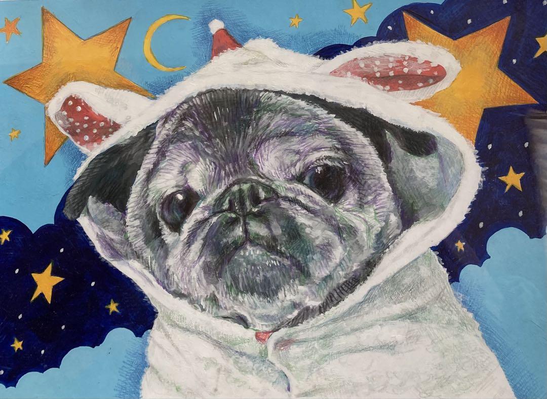 りんねです。色鉛筆画　犬の絵