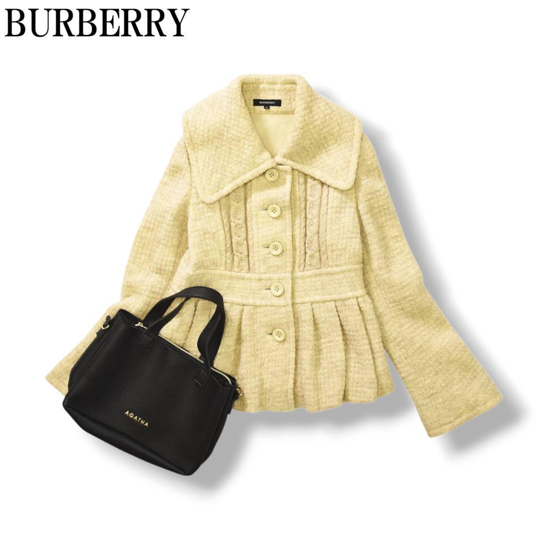 バーバリー ショート丈 裾フ ジャケット 38 ベージュM・BURBERRY
