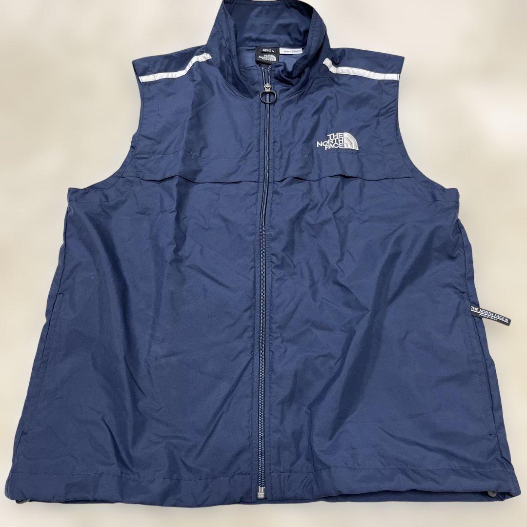 The north face ナイロンベスト　ネイビー　メッシュ　Lサイズ