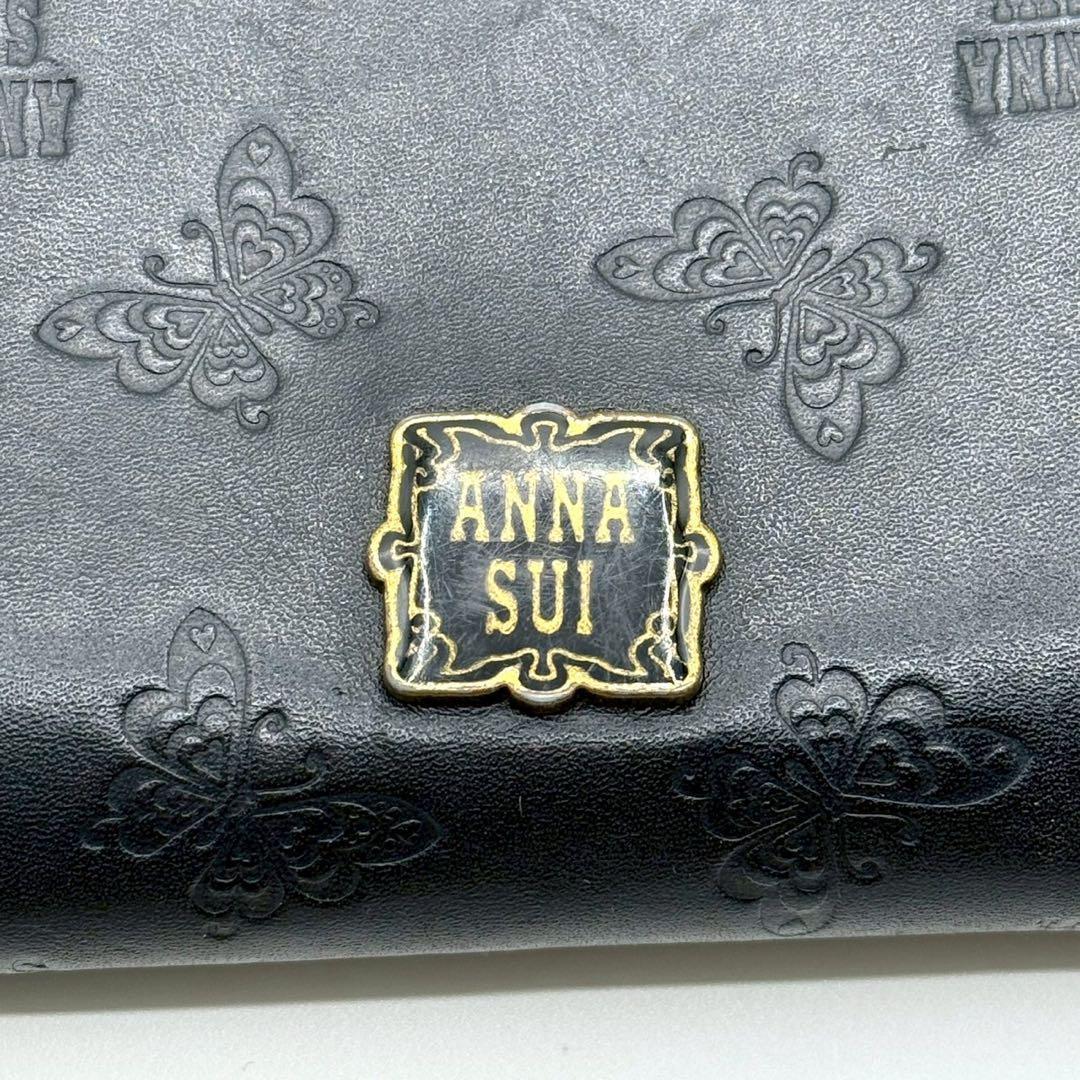 ✨️極美品✨️ANNA SUI　フレームパーティ　がま口　長財布　ハイヒール　黒 希少】アナスイ フレームパーティ 長財布 ハイヒール ロゴ