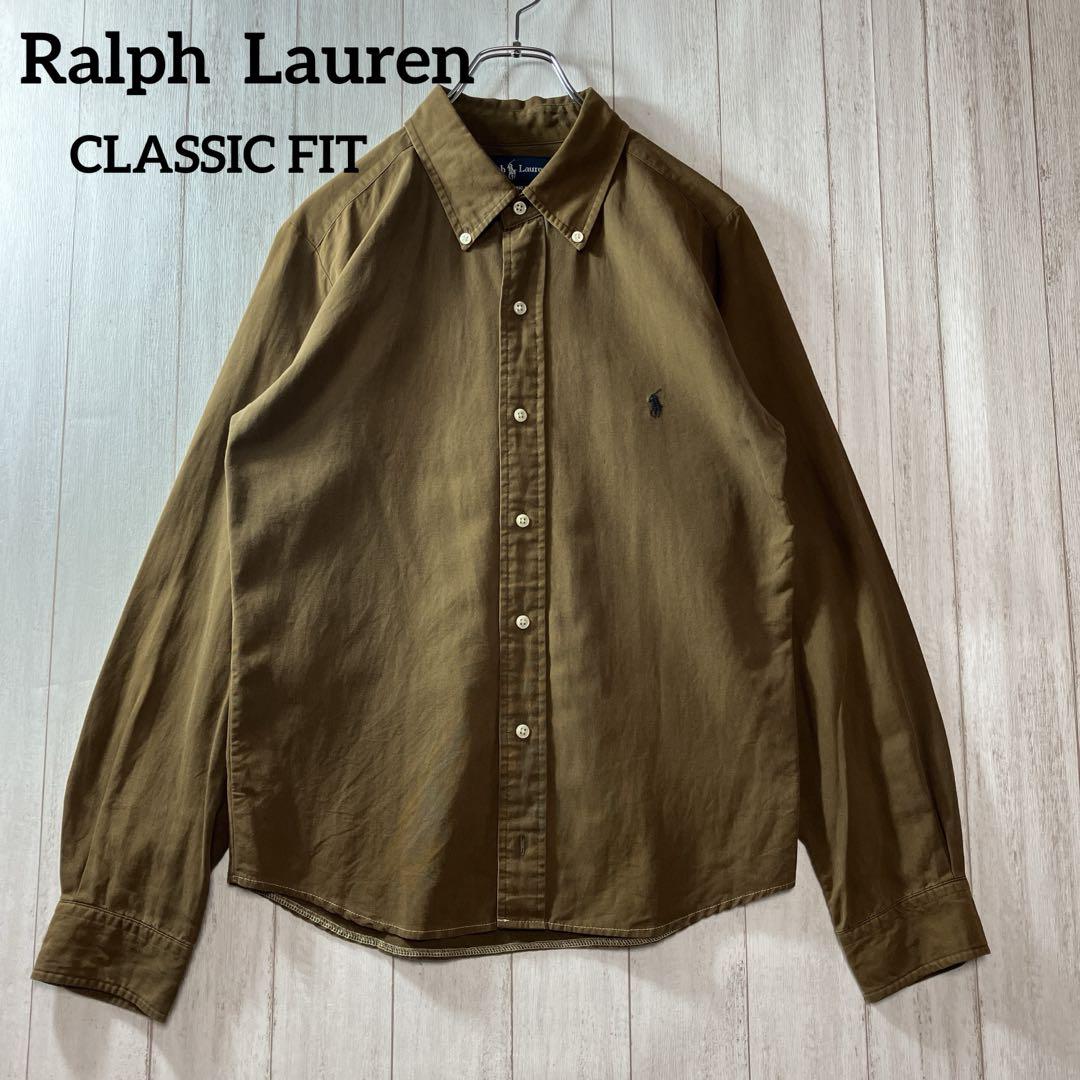 ラルフローレン classic fit XL 長シャツ 赤茶系 ユニセックス