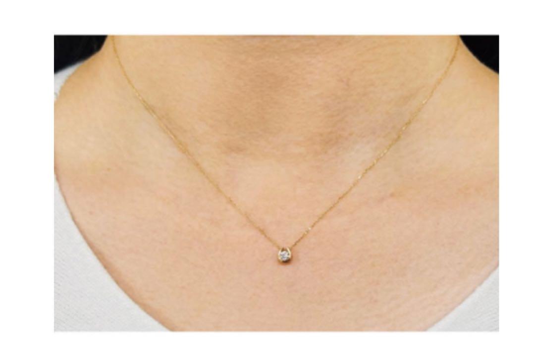 未開封 馬蹄 ホースシュー 18金 ダイヤモンドネッレス 0.1ct 画像2
