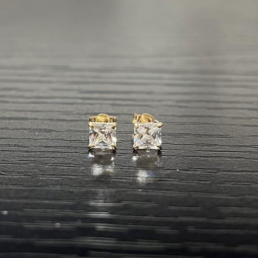さとるちん☆アバランチ 14Kイエローゴールド スタッズピアス 4mm