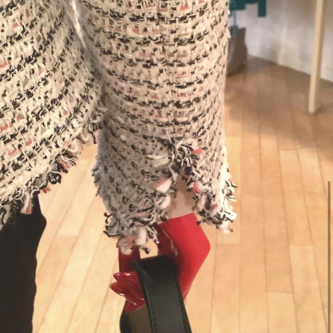 美品✨定価4.4万 セオリー ツイードジャケット ノーカラー フリンジ
