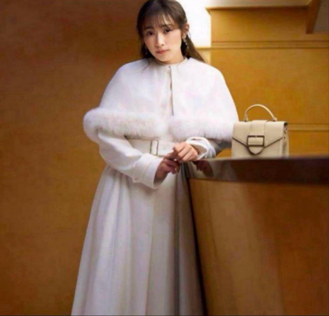 Noela ノエラ ファートリム2WAYロングコート M 白 ホワイト Noela ノエラ ファートリム2WAYロングコート M 白 ホワイト