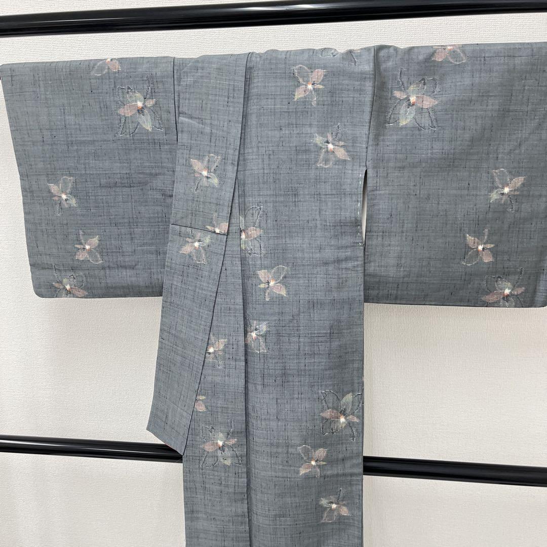紬 正絹 飛び柄 花の絣 可愛いデザイン 着物 i-3002 - メルカリ