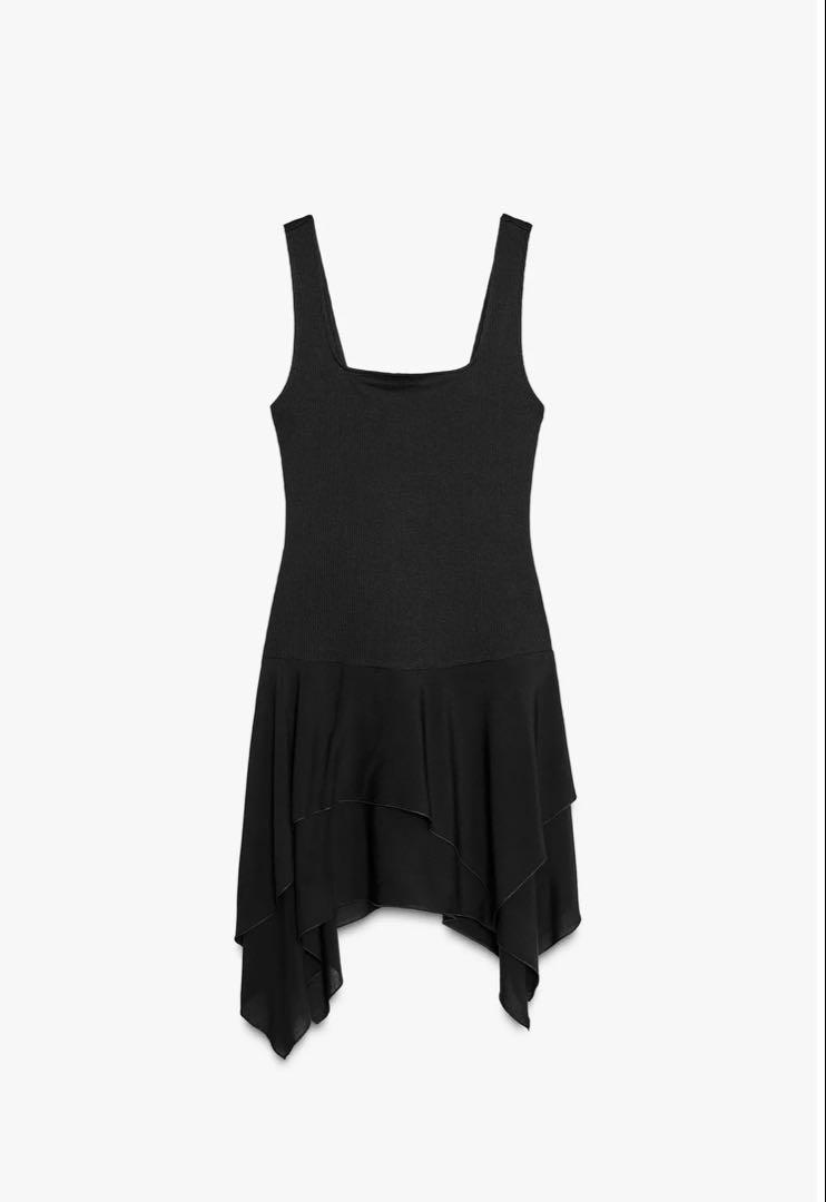 ZARA - ZARA 未使用タグ付き 黒ワンピースの通販 by White