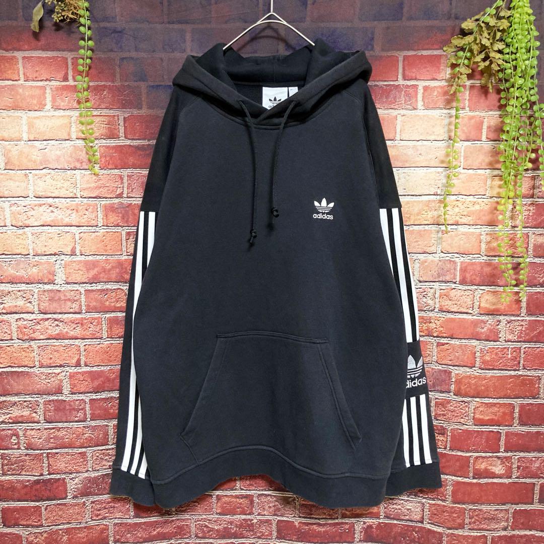 【adidas】アディダス 希少 トレフォイル 刺繍 プルオーバー L相当 黒 希少】adidas アディダス パーカー XL ブラック 刺繍｜Yahoo
