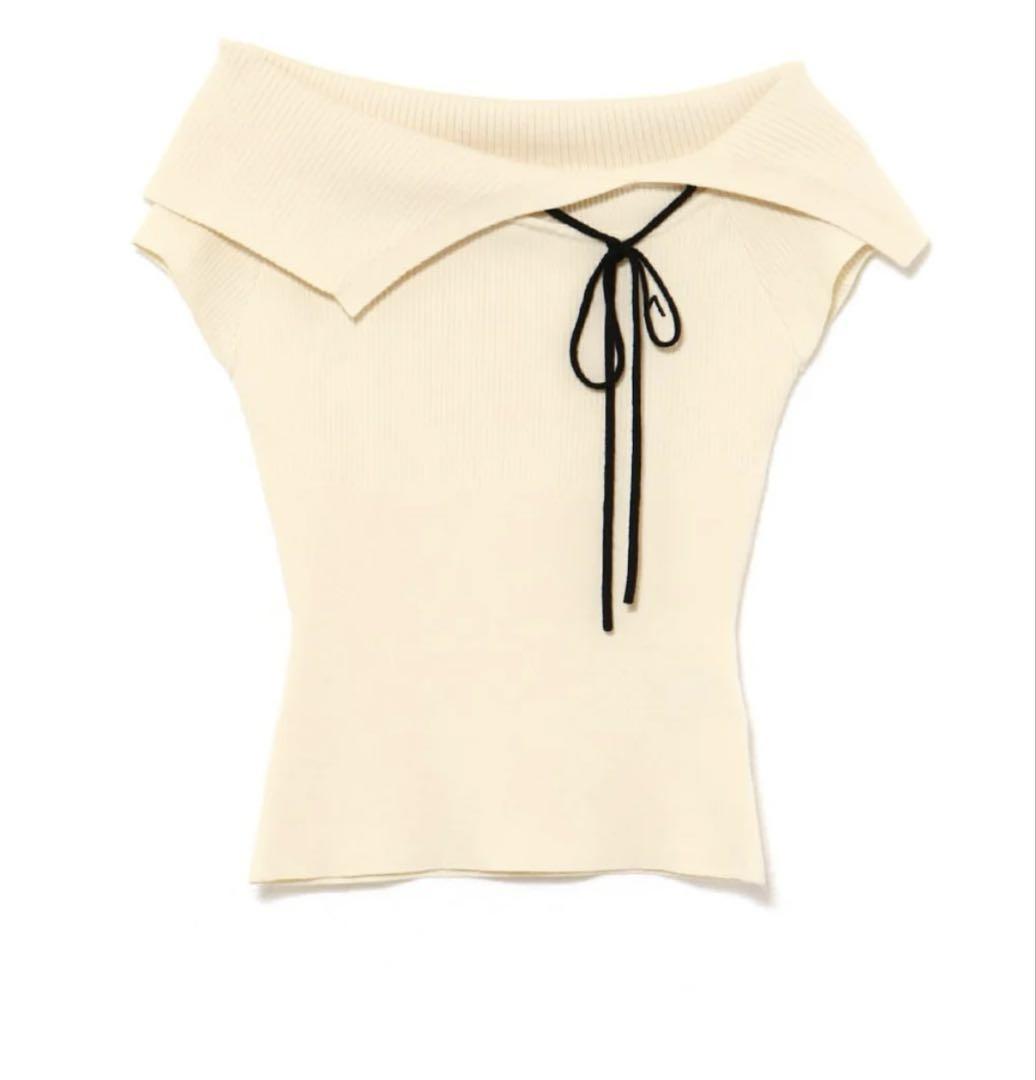トップス andmary Amari ribbon tops ivory
