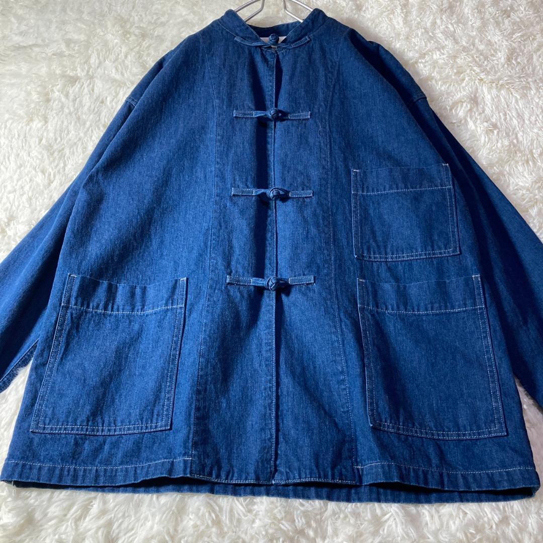 極美品 FOB FACTORY デニム カンフージャケット チャイナボタン L