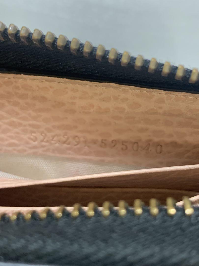 グッチGUCCI 長財布 GGマーモント ラウンドファスナー リボン 黒