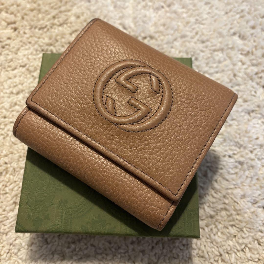 GUCCI SOHOブラウン 三つ折り財布