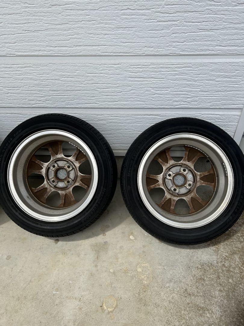 スズキ純正アルミホイール4本セット夏タイヤ付き165/55R14 PCD100