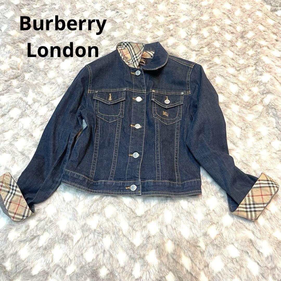 信頼も厚い Burberry ロゴ刺繍 ノバチェック 160A デニムジャケット Gジャン/デニムジャケット