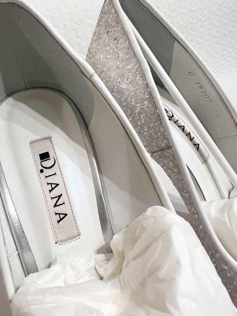 DIANA シルバー グリッター ハイヒール 24.0cm