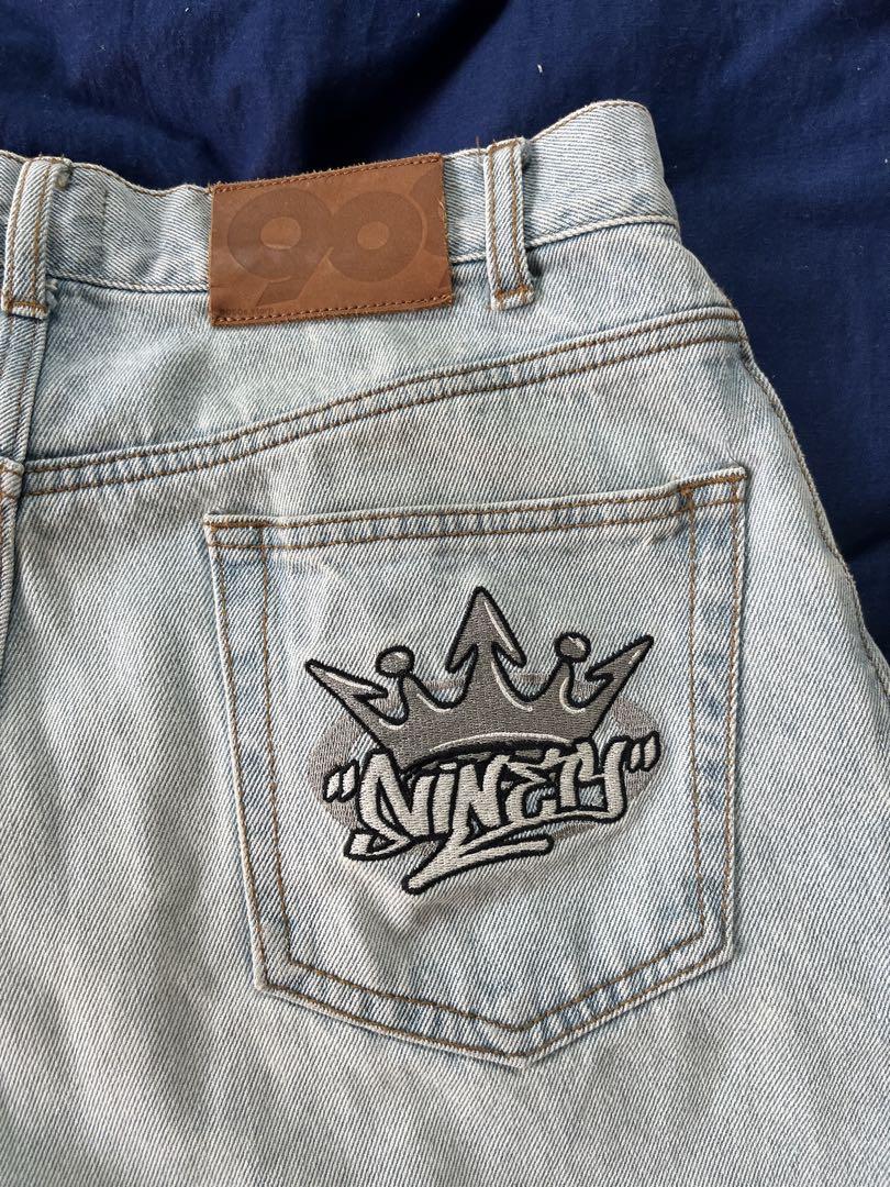 9090s King Logo バギーデニム