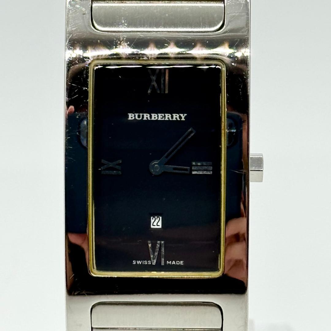 稼働品 BURBERRY バーバリー 腕時計 デイト 黒文字盤 レクタン ２針 稼働品 BURBERRY バーバリー 腕時計 デイト 黒文字盤 クォーツ