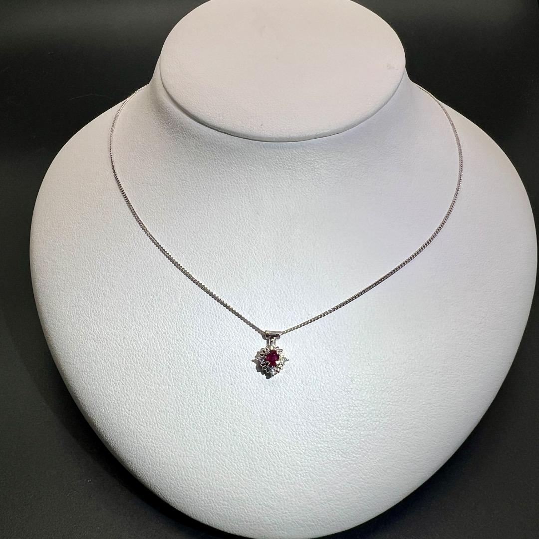 プラチナ ルビー ネックレス