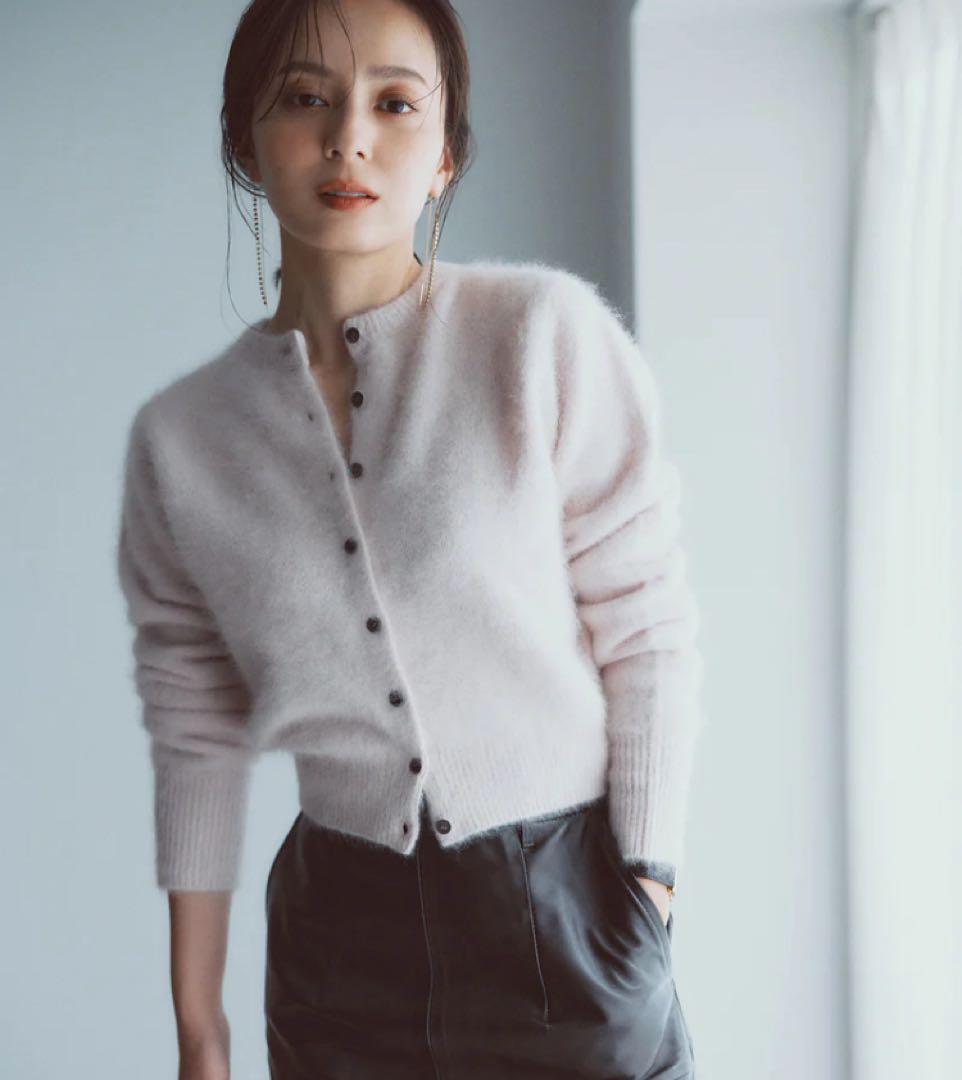 新品未使用タグ付 アニュアンス ラクーンフォックスショートカーディガン ピンク 新品未使用タグ付 アニュアンス ラクーンフォックスショートカーディガン ピンク