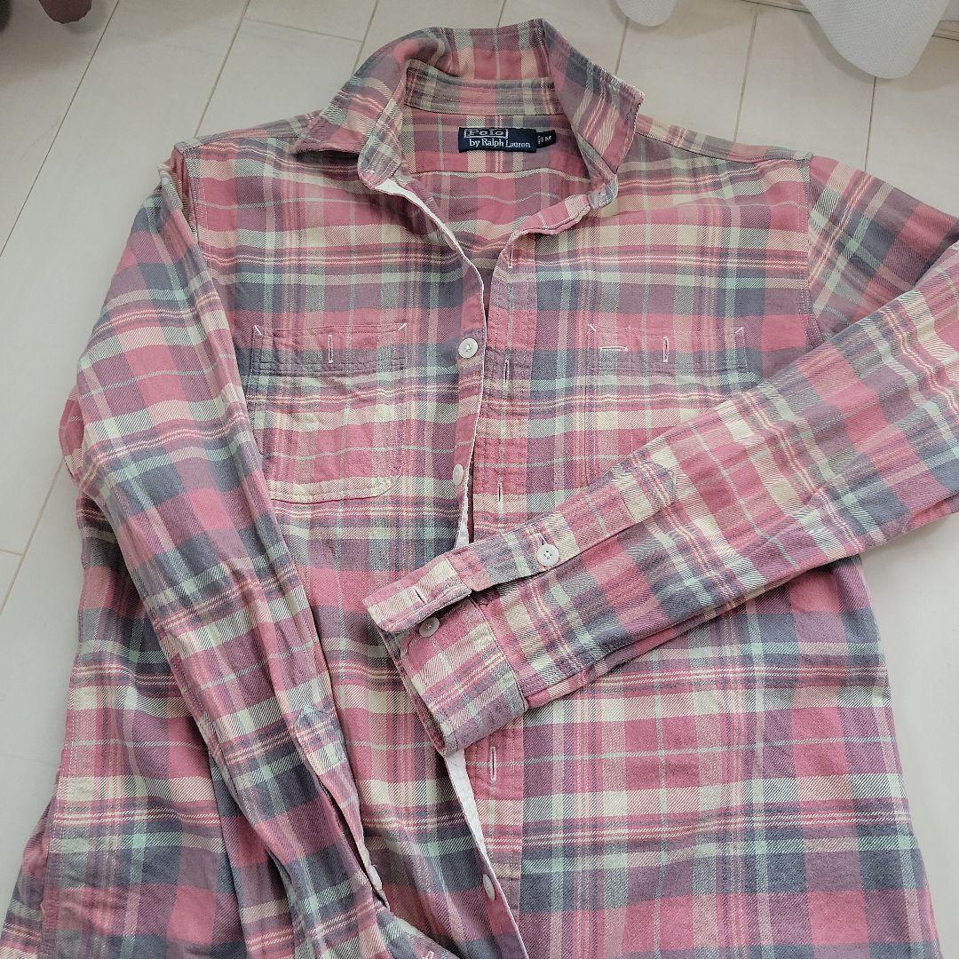Polo by Ralph Lauren ピンク系チェックネルシャツ M - メルカリ