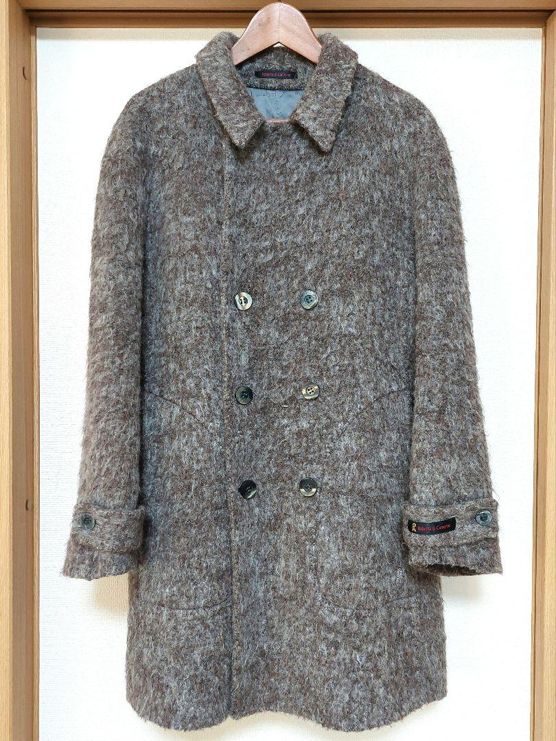 ロベルタディカメリーノ　モヘア40%混ダブルボタンコート　L