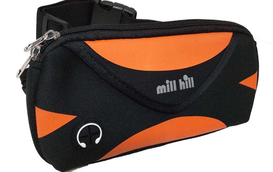 新品 お散歩用のポーチ millhill 幅広4cm 縮小ベルト オレンジ色