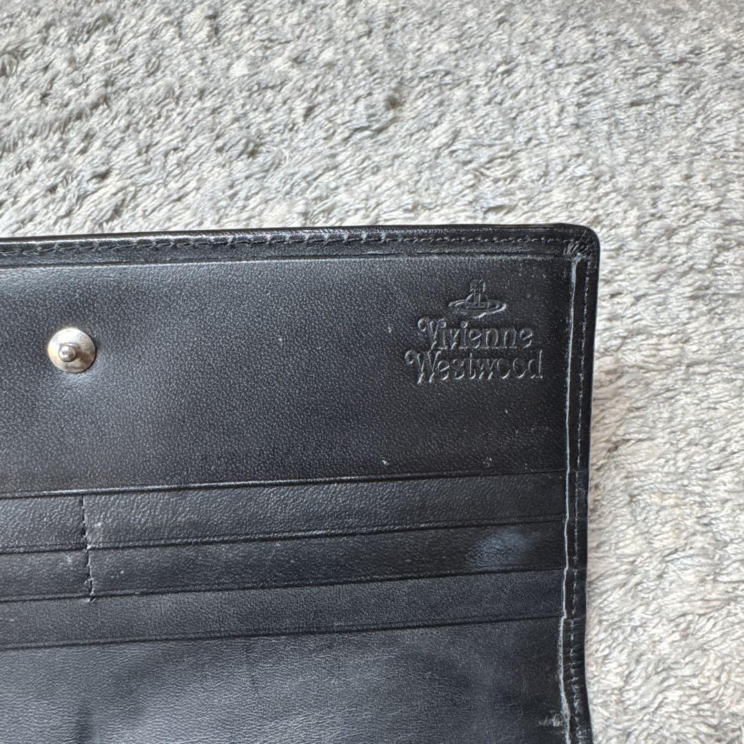Vivienne Westwood 長財布 レザー がま口 刺繍