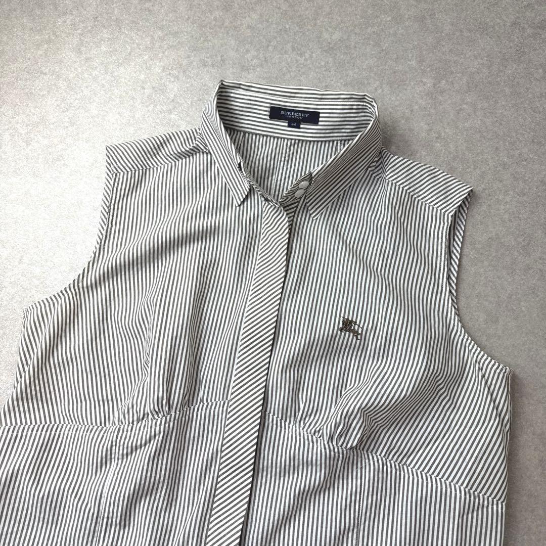 BURBERRY LONDON ホワイト ストライプ シャツ BURBERRY - BURBERRY バーバリー ストライプ ボタンダウン