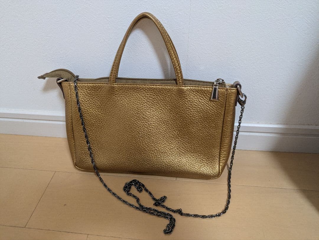 【美品】himeショップ 横型 ゴールド ミニバッグ