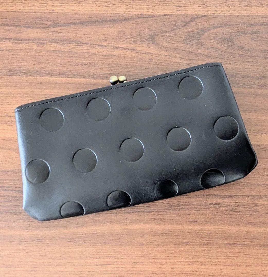 【本革】Kanmi./カンミ キャンディ あおりロングがま口 長財布 黒